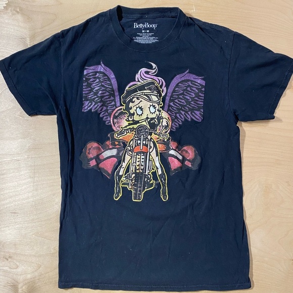 Betty Boop  Black Graphic T-Shirt Medium (GA) - Picture 2 of 7